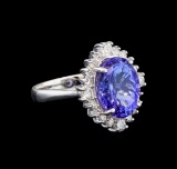 14KT White Gold 3.67 ctw Tanzanite and Diamond Ring