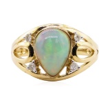2.14 ctw Opal and Diamond Ring - 14KT Yellow Gold