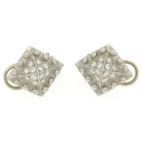 Barry Kieselstein Cord Platinum 0.50 ctw E VVS Diamond Pyramid Clip On Earrings