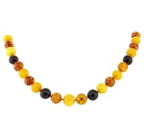 Twenty Inch Multi-Color Rounded Baltic Amber Bead Necklace