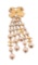 Chanel Gold Clover CC Pearl Dangle Brooch Pin
