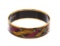 Hermes Multicolor Gold-Plated Printed Enamel Wide Bangle