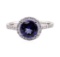 2.04 ctw Tanzanite and Diamond Ring - 14KT White Gold