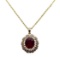 11.34 Ruby and Diamond Pendant With Chain - 14KT Yellow Gold