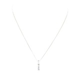0.60 ctw Diamond Straight Line Pendant with Chain - 14KT White Gold
