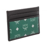 MCM Eden Green Reflective Nylon Leather Mini Card Case