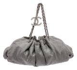 Chanel Grey Melrose Fabric Cabas Tote Bag