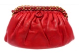 Chanel Vintage Red Leather Convertible Clutch Bag