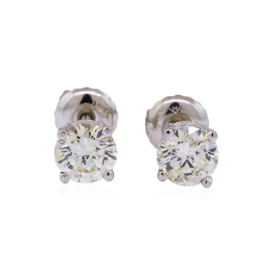 1.00 ctw Diamond Stud Earrings - 14KT White Gold