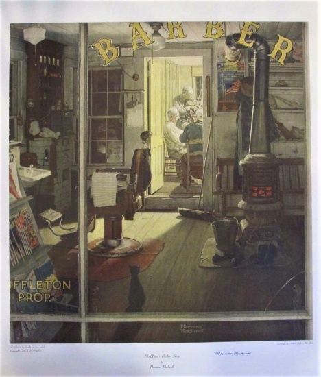 Norman Rockwell "Suhuffelton's Barber Shop"