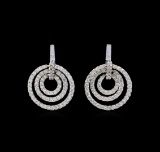 14KT White Gold 0.85 ctw Diamond Earrings