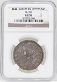 1834 Large Date Small Letters Capped Bust Half Dollar Coin NGC AU58