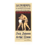 Jack Johnson vs Arthur Cravan Lithograph Vintage Boxing Poster Hand Pulled