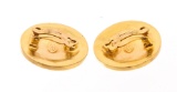 Chanel Gold CC Disc Clip-On Earrings