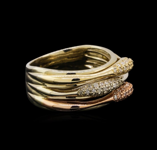 14KT Three-Tone Gold 0.27 ctw Diamond Ring