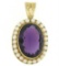 Vintage 14kt Yellow Gold Oval Amethyst and Pearl Halo Pendant