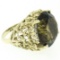 Estate 14kt Yellow Gold 14.13 ctw Smoky Topaz and Open Work Coral Reef Ring