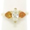 14kt Yellow Gold 1.62 ctw Diamond and Yellow Sapphire 3 Stone Ring