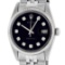 Rolex Mens Stainless Black Diamond 36MM Datejust Wristwatch