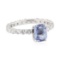 2.84 ctw Sapphire and Diamond Ring - 14KT White Gold