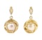 Mabe Pearl Dangle Earrings - 14KT Yellow Gold