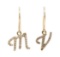 0.22 ctw Diamond Initial French Wire Earrings - 14KT Yellow Gold