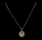 4.30 ctw Citrine and Diamond Pendant With Chain - 14KT White Gold