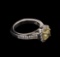 1.94 ctw Light Yellow Diamond Ring - 14KT White Gold