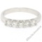 New 14kt White Gold 0.65 ctw 5 Stone Round Diamond Wedding Band Ring