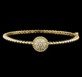 0.65 ctw Diamond Bangle Bracelet - 14KT Yellow Gold