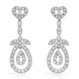 18k White Gold 0.78CTW Diamond Earrings, (SI3-I1/H-I)