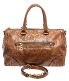 Prada Brown Leather Vitello Daino Medium Shoulder Bag