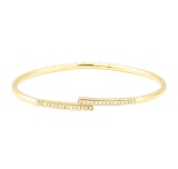 0.30 ctw Diamond Flexible Cuff Bracelet - 18KT Yellow Gold