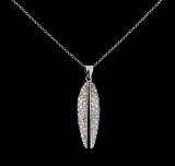 0.82 ctw Diamond Pendant With Chain - 14-18KT White Gold