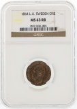 1864 L.A. Sweden ORE Coin NGC MS63RB
