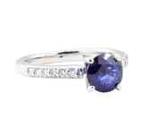 2.01 ctw Sapphire and Diamond Ring - 14KT White Gold