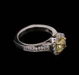 1.94 ctw Light Yellow Diamond Ring - 14KT White Gold