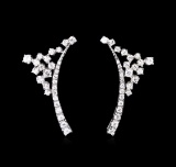 2.28 ctw Diamond Earrings - 14KT White Gold