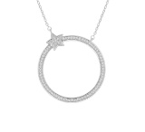 14K White Gold 0.20CTW Diamond Necklace, (I2-I3/G-I)