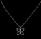 0.60 ctw Diamond Pendant With Chain - 14KT White Gold