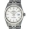 Rolex Mens Stainless Steel 36MM Silver Index Datejust Wristwatch