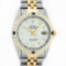 Rolex Mens 2 Tone 14K Silver & Sapphire Diamond 36MM Datejust Wriswatch