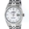 Rolex Mens Stainless Steel Mother Of Pearl Diamond Lugs 36MM Datejust Wristwatch