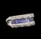 14KT White Gold 1.53 ctw Tanzanite and Diamond Ring