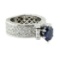 3.31 ctw Round Brilliant Blue Sapphire And Diamond Ring - 14KT White Gold