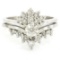 14kt White Gold 1.00 ctw Diamond Cluster Cocktail Ring