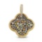 14k Yellow Gold  1.26CTW Diamond and Multicolor Dia Pendant