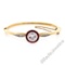 Antique 18kt Yellow Gold and Platinum 2.75 ctw Diamond Ruby Halo Bangle Bracelet