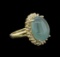 14KT Yellow Gold 13.35 ctw Aquamarine and Diamond Ring