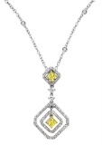 18k Two Tone Gold 1.02CTW Diamond Pendant, (VS1-VS2/G-H)